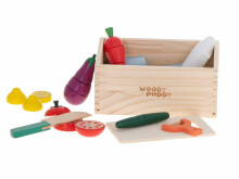 Ikonka Art.KX5956 Wooden vegetables to cut with a magnet in a box + accessories