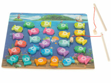 Ikonka Art.KX5954 Montessori medinių žuvų žvejybos magnetų žaidimas