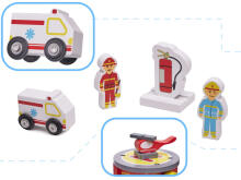 Ikonka Art.KX5854 LULILO wooden parking garage GANAO fire brigade