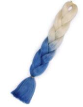 Ikonka Art.KX9904_111 Synthetic hair rainbow ombre blonde-blue