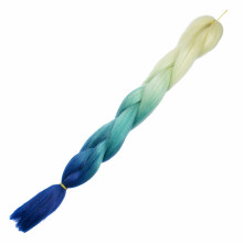 Ikonka Art.KX9904_25 Synthetic hair rainbow ombre blonde-green-blue