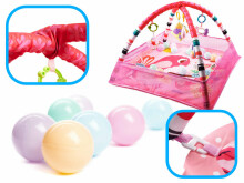 Ikonka Art.KX5873 Educational playpen with balls pink