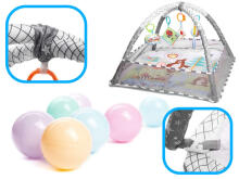 Ikonka Art.KX5873_1 Educational mat with paddles Playpen with balls grey