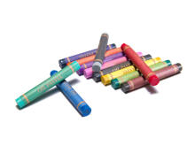 Ikonka Art.KX6355_1 Plastmasas gleznošanas komplekts futrālī 86el. rozā krāsā