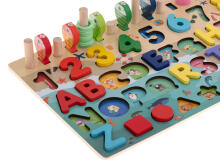 Ikonka Art.KX6210_1 Wooden counting wheel fishing alphabet numbers