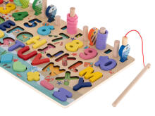 Ikonka Art.KX6210_1 Wooden counting wheel fishing alphabet numbers