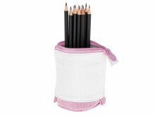 Ikonka Art.KX5674 School pencil case tuba 2in1 pink