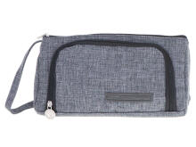 Ikonka Art.KX5672_1 School pencil case double sachet vanity case grey