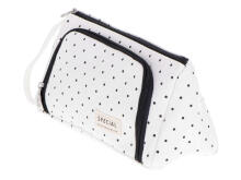 Ikonka Art.KX5672_2 School pencil case double sachet vanity case with polka dots