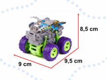Ikonka Art.KX5661 Monster Truck apvidus transportlīdzeklis ar kvadraciklu piedziņu zaļi violets 1:36