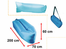 Ikonka Art.KX5568 Lazy BAG SOFA oro lova mėlyna 200x70cm