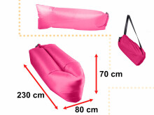 Ikonka Art.KX5567 Lazy BAG SOFA oro lova rožinė 230x70cm