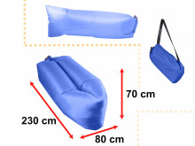 Ikonka Art.KX5567_4 Lazy BAG SOFA gulta ar gaisa gultu tumši zila 230x70cm