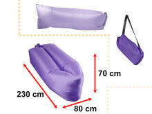 Ikonka Art.KX5567_5 Lazy BAG SOFA gaisa gulta violeta 230x70cm