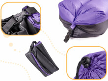 Ikonka Art.KX5566_2 Lazy BAG SOFA oro lova juoda ir violetinė 185x70cm