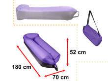 Ikonka Art.KX5566_2 Lazy BAG SOFA airbed melns un violets 185x70cm