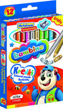 Ikonka Art.KX5487 BAMBINO Wooden-framed pencils 12 colours + sharpener