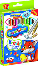 Ikonka Art.KX5487 BAMBINO Wooden-framed pencils 12 colours + sharpener