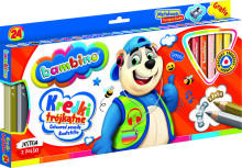 Ikonka Art.KX5484_1 BAMBINO Wooden-framed triangular pencils 24 colours + sharpener