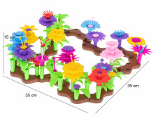 Ikonka Art.KX5455 Statybiniai blokai Gėlių sodas gėlės statybinis rinkinys 104el.