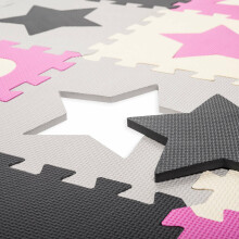 Ikonka Art.KX5420 Foam puzzle mat / playpen 36el grey/pink 143cm x 143cm x 1cm
