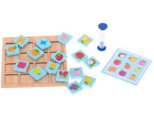 Ikonka Art.KX5369 Koka puzzle galda spēle atmiņas spēle augļi un formas