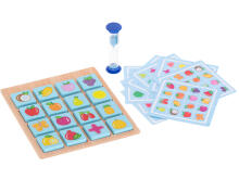 Ikonka Art.KX5369 Koka puzzle galda spēle atmiņas spēle augļi un formas