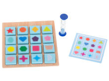 Ikonka Art.KX5369 Koka puzzle galda spēle atmiņas spēle augļi un formas