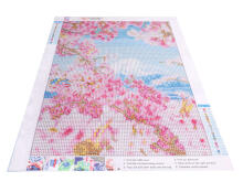 Ikonka Art.KX5259_6 Diamond embroidery mosaic set 5D cherry blossom