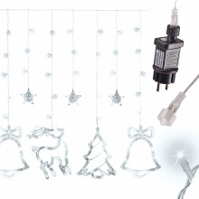 Ikonka Art.KX5250_1 LED reindeer curtain lights 2.5m 138LED cold white
