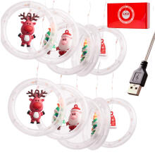 Ikonka Art.KX5249 LED aizkaru apgaismojums ar skaitļiem 3m 125LED silti balts