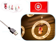 Ikonka Art.KX5249 LED aizkaru apgaismojums ar skaitļiem 3m 125LED silti balts