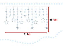 Ikonka Art.KX5248_1 LED zvaigžņu aizkaru apgaismojums 2,5 m 138LED auksti balta
