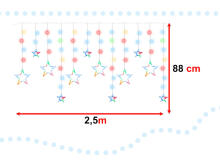 Ikonka Art.KX5248_2 LED zvaigžņu aizkaru apgaismojums 2,5 m 138LED daudzkrāsains