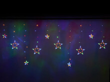 Ikonka Art.KX5248_2 LED žvaigždžių uždangos žibintai 2,5 m 138LED įvairiaspalviai