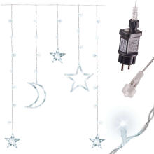 Ikonka Art.KX5247_1 LED moon curtain lights stars 2.5m 138LED cold