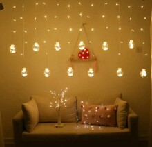 Ikonka Art.KX5245 LED curtain lights hanging balls 3m 108LED warm white