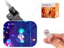 Ikonka Art.KX5245_1 LED aizkaru gaismas karājas bumbiņas 3m 108LED daudzkrāsains