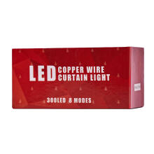 Ikonka Art.KX5242_2 LED gaismas aizkaru aizkaru vads 3x3m 300LED daudzkrāsains