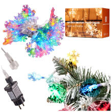 Ikonka Art.KX5240_2 LED sniegpārsliņu ķēdes apgaismojums 10m 100LED daudzkrāsains