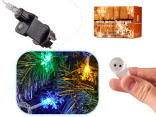 Ikonka Art.KX5240_2 LED sniegpārsliņu ķēdes apgaismojums 10m 100LED daudzkrāsains