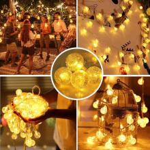 Ikonka Art.KX5239 LED lodīšu ķēdes apgaismojums 10m 100LED silti balta