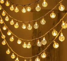 Ikonka Art.KX5239 LED lodīšu ķēdes apgaismojums 10m 100LED silti balta