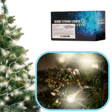 Ikonka Art.KX5239 LED lodīšu ķēdes apgaismojums 10m 100LED silti balta