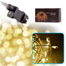 Ikonka Art.KX5238 LED gaismas vītņu virtene virtene čiekuru 6m 200LED silti balta