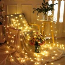 Ikonka Art.KX5237 LED zvaigžņu ķēdes apgaismojums 10m 100LED silti balta