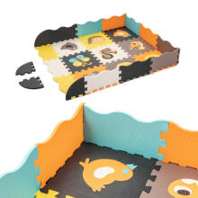 Ikonka Art.KX5210 Foam puzzles mat / playpen for children 25pcs colourful animals 114cm x 114cm x 1cm