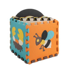 Ikonka Art.KX5210 Foam puzzles mat / playpen for children 25pcs colourful animals 114cm x 114cm x 1cm