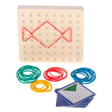 Ikonka Art.KX5177 Geoboard geoplan wooden jigsaw puzzle creating shapes with rubber bands