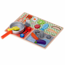 Ikonka Art.KX5169 Bērnu virtuves šķīvis ar griešanas dēlīti